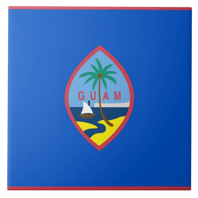 Guam Flagga Tile Kakelplatta (Framsidan)