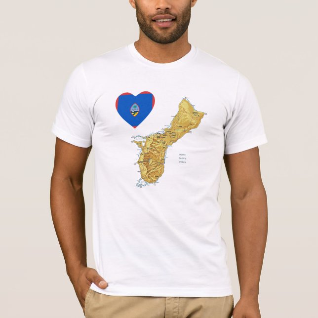 Guam flaggahjärta och kartaT-tröja Tröja (Framsida)