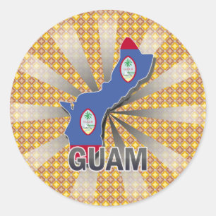 Guam flaggakarta 2,0 runt klistermärke