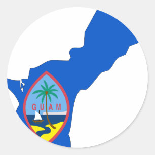 Guam flaggakarta runt klistermärke