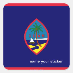 Guam flaggaklistermärke fyrkantigt klistermärke