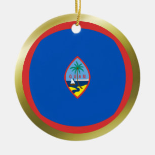 Guam flaggaprydnad julgransprydnad keramik