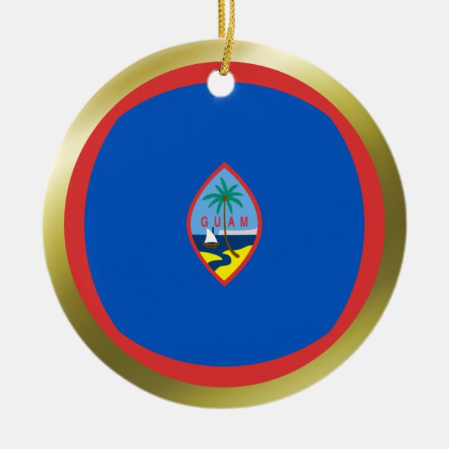 Guam flaggaprydnad julgransprydnad keramik (Framsidan)