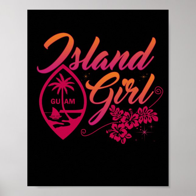 Guam Flower Chamorrita Guam Island Guamanian Girl Poster (Framsidan)