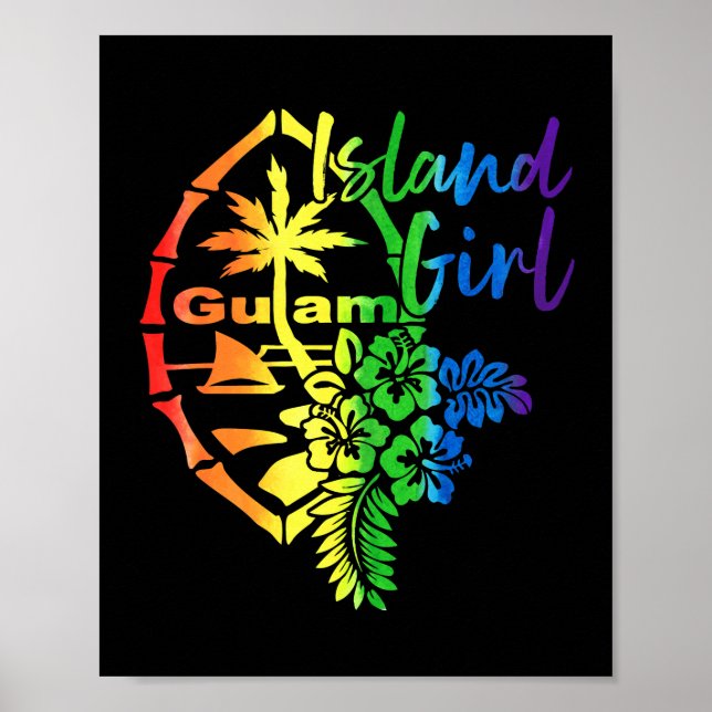 Guam Flower Island Guamanian Girl Poster (Framsidan)