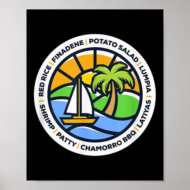 Guam Food - Finadene, Red Ris, Lumpia, Chamorro B Poster (Framsidan)