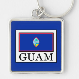 Guam Fyrkantig Silverfärgad Nyckelring