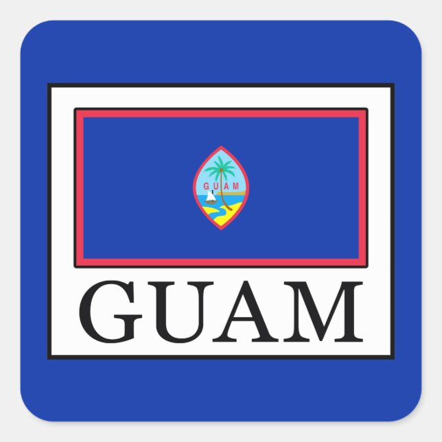 Guam Fyrkantigt Klistermärke (Framsida)