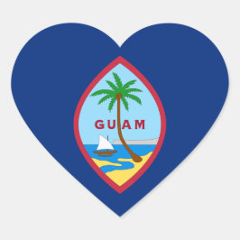 Guam Hjärtdekal, Patriotisk Guamansk Flagga Hjärtformat Klistermärke