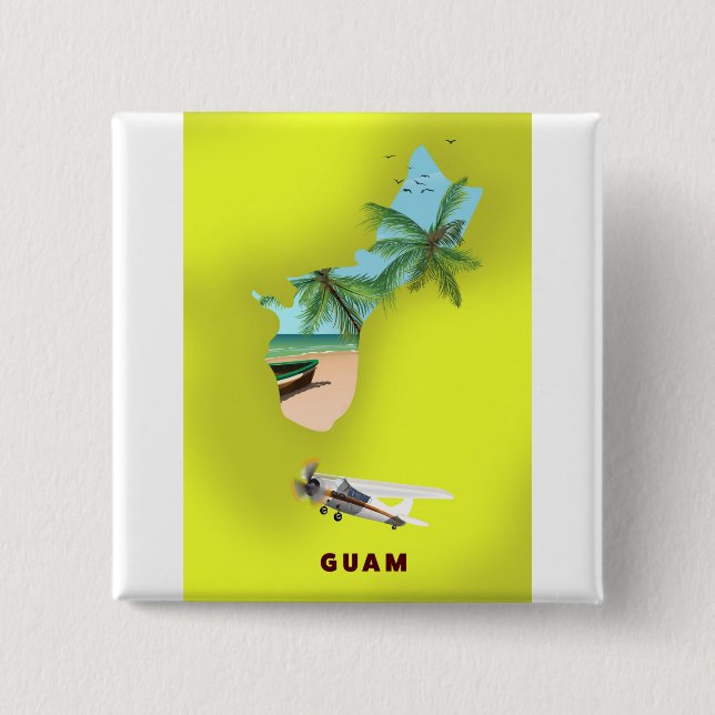 Guam illustrerad karta resaffisch knapp (Framsida)