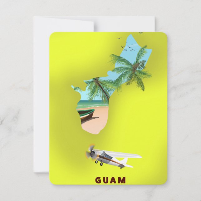 Guam illustrerade reseaffisch för karta (Framsida)