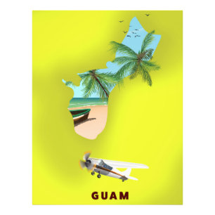 Guam illustrerade reseaffisch för karta fototryck
