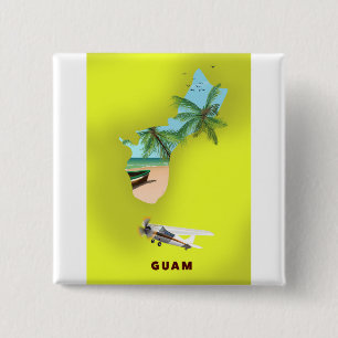 Guam illustrerade reseaffisch för karta knapp