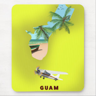 Guam illustrerade reseaffisch för karta musmatta