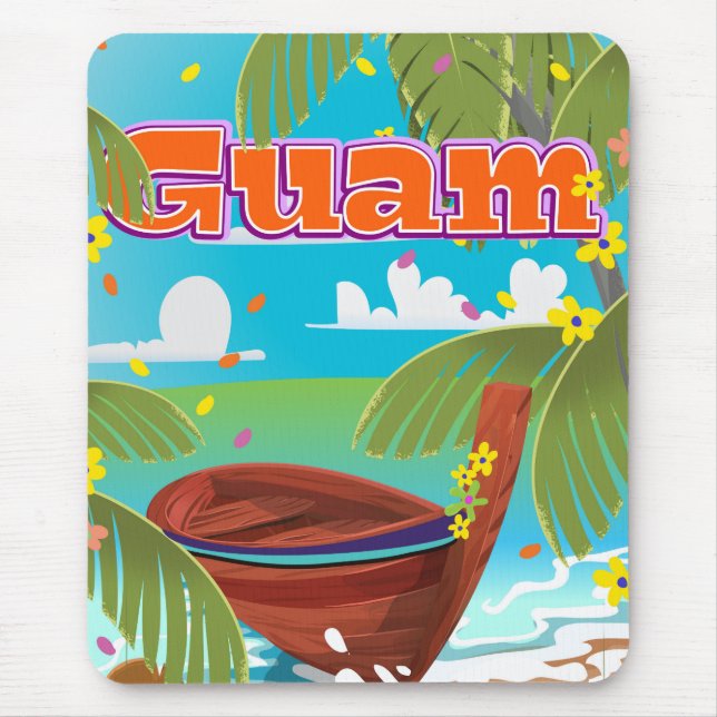 Guam Island semesteresestravelaffisch. Musmatta (Framsidan)