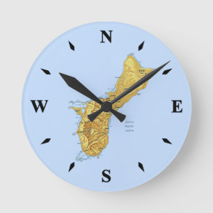 Guam Karta Clock Rund Klocka