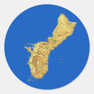 Guam kartaklistermärke runt klistermärke