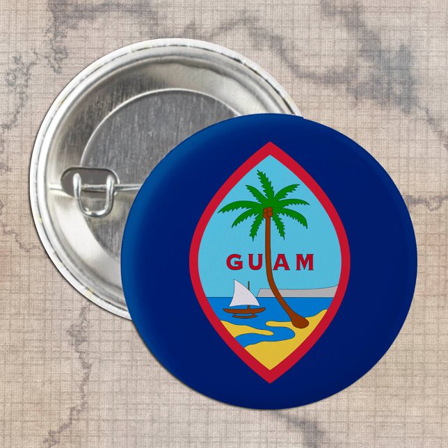 Guam-knapp, patriotisk guamansk Flagga mode Knapp (Skapare uppladdad)