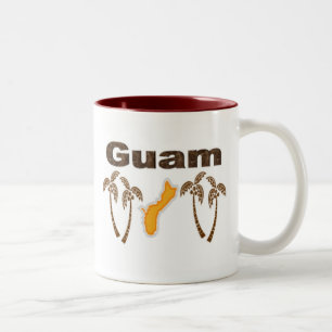 Guam med palmträd Två-Tonad mugg