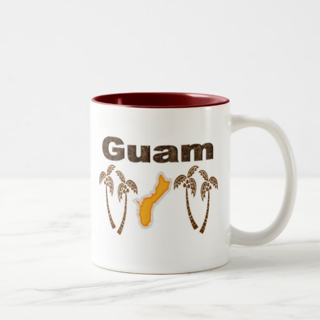 Guam med palmträd Två-Tonad mugg (Höger)