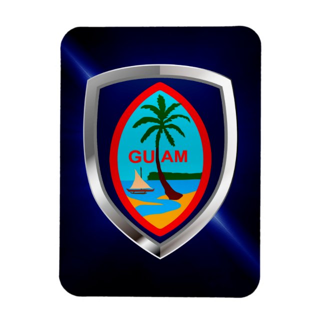 Guam Mettalic Emblem Magnet (Vertikal)