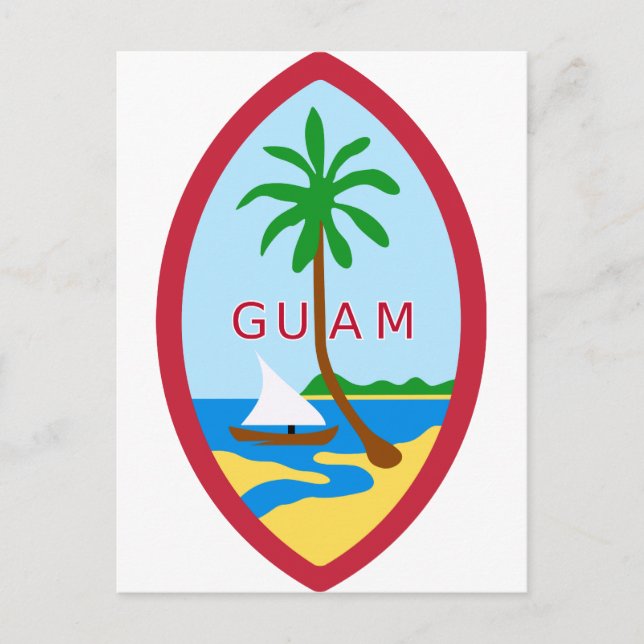 Guam Officiell Jackar Arm Heraldry Symbol Vykort (Framsida)