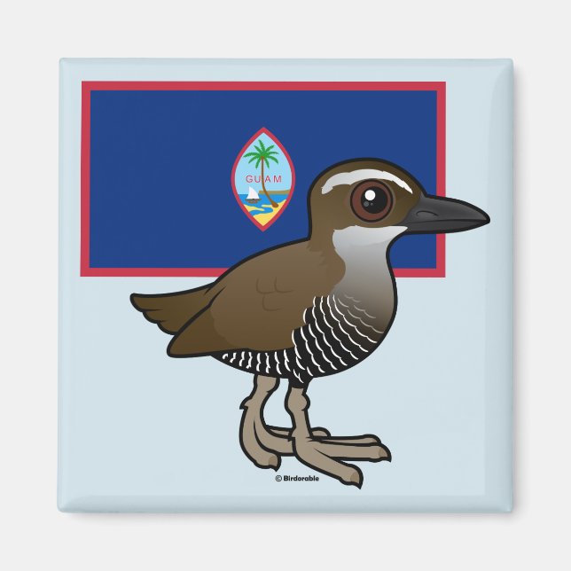 Guam Rail med Flagga Magnet (Framsidan)