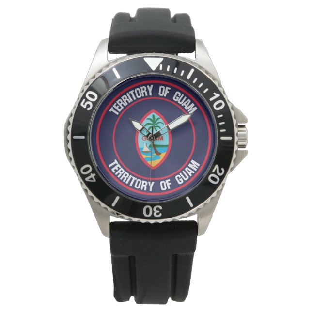 Guam Round Emblem Armbandsur (Framsida)