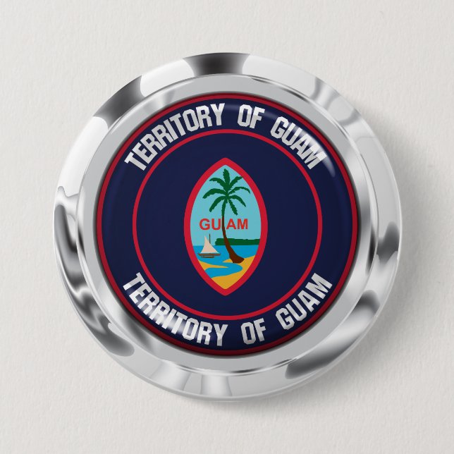 Guam Round Emblem Knapp (Framsida)