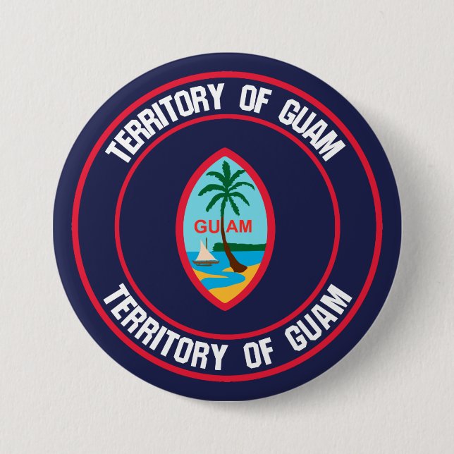 Guam Round Emblem Knapp (Framsida)