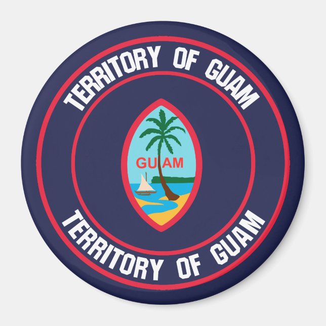 Guam Round Emblem Magnet (Framsidan)