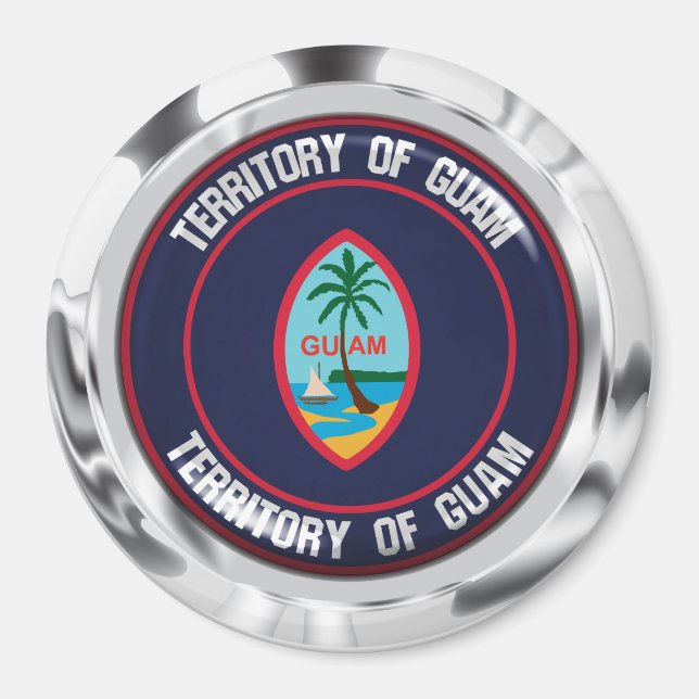 Guam Round Emblem Magnet (Framsidan)