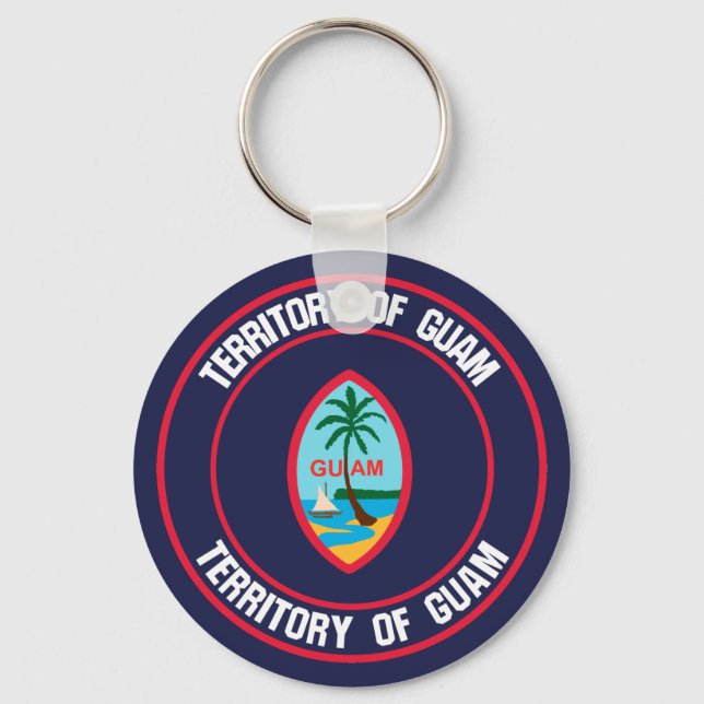 Guam Round Emblem Nyckelring (Framsida)
