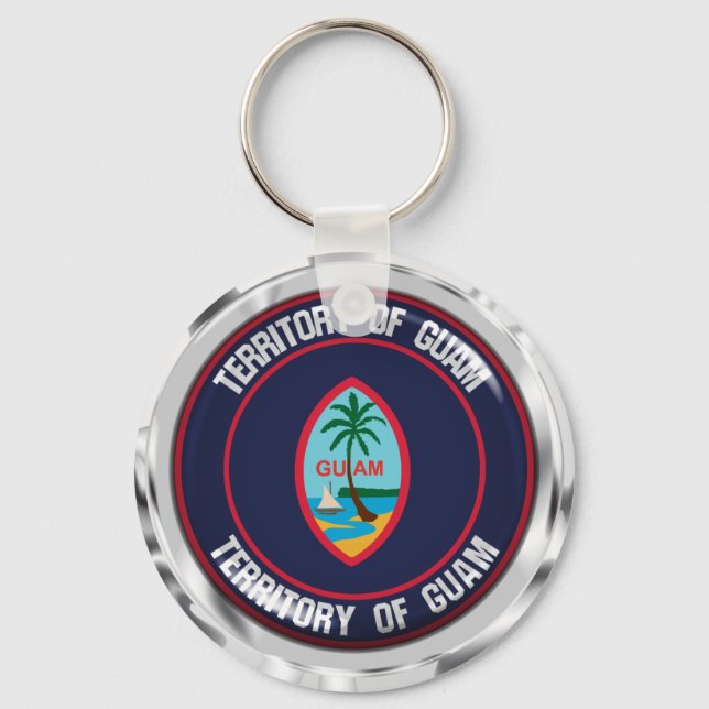 Guam Round Emblem Nyckelring (Framsida)
