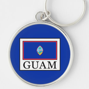 Guam Rund Silverfärgad Nyckelring