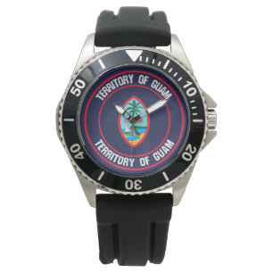 Guam rundaEmblem Armbandsur
