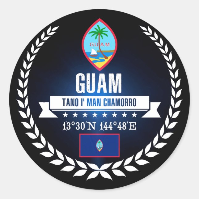 Guam Runt Klistermärke (Framsida)