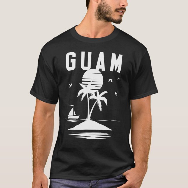 Guam Seal Black N White T Shirt (Framsida)
