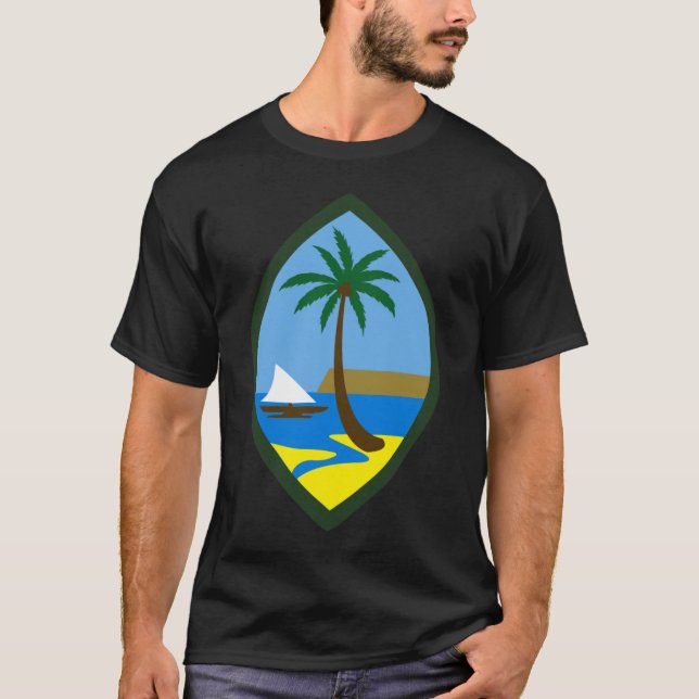 GUAM SPRINGA 671 Guahan USA flagga säl T Shirt (Framsida)