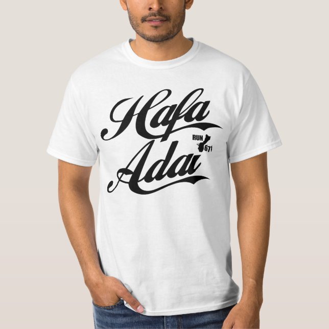 GUAM SPRINGA 671 Hafa Adai - svart stilsort Tee Shirt (Framsida)