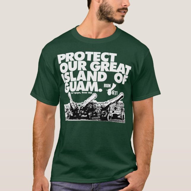 GUAM SPRINGA 671 skyddar vår ö Tee Shirt (Framsida)