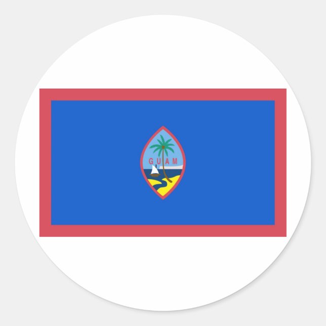 Guam Sticker Runt Klistermärke (Framsida)
