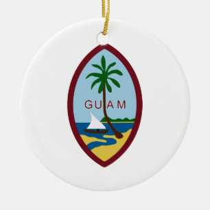 Guam vapensköld julgransprydnad keramik