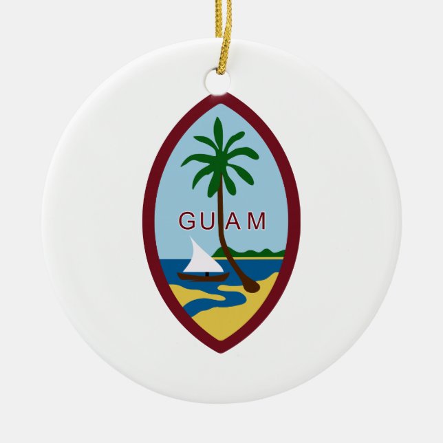 Guam vapensköld julgransprydnad keramik (Framsidan)