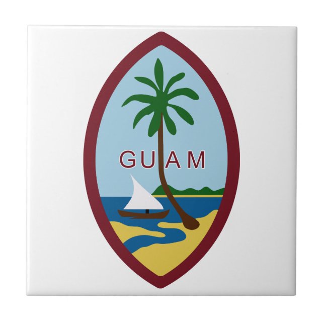 Guam vapensköld kakelplatta (Framsidan)