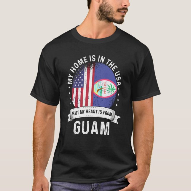 Guamanian American Patriot Grown Proud Home USA Fl T Shirt (Framsida)