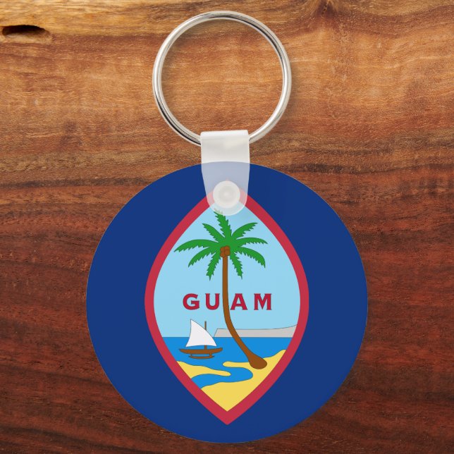 Guamanska Flagga & Guam helgdag, patrioter/sport Nyckelring (Framsida)