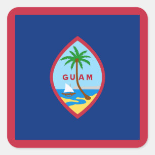 Guams flagga fyrkantigt klistermärke