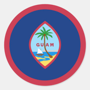 Guams flagga runt klistermärke