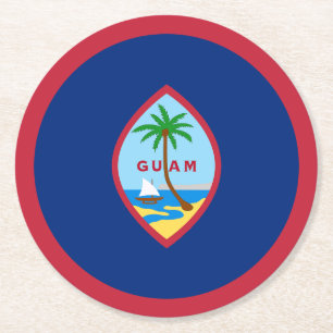 Guams flagga underlägg papper rund